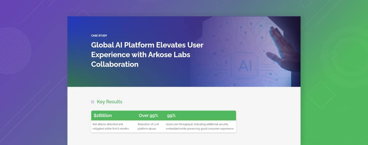 Global AI Platform Elevates User Experience with Arkose Labs Collaboration