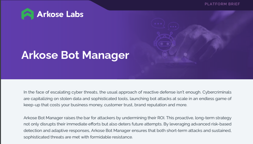 Arkose Bot Manager Platform Brief